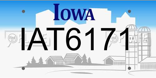 IAT6171 Iowa License Plate