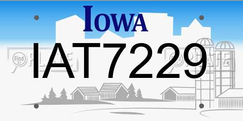 IAT7229 Iowa License Plate