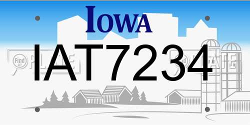 IAT7234 Iowa License Plate