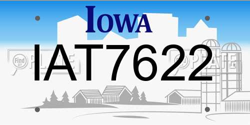 IAT7622 Iowa License Plate