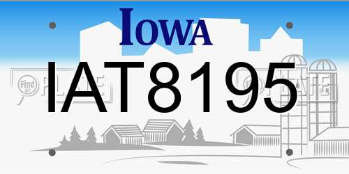 IAT8195 Iowa License Plate