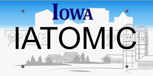 IATOMIC Iowa License Plate
