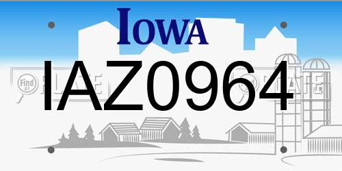 IAZ0964 Iowa License Plate