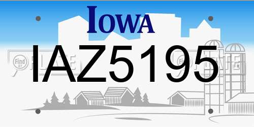 IAZ5195 Iowa License Plate