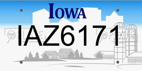 IAZ6171 Iowa License Plate