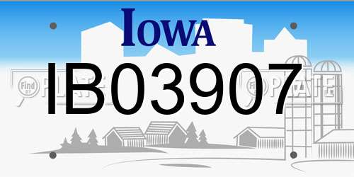 IB03907 Iowa License Plate