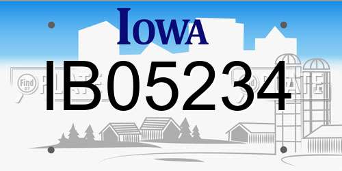IB05234 Iowa License Plate