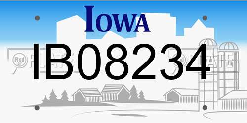 IB08234 Iowa License Plate