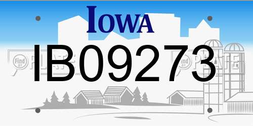 IB09273 Iowa License Plate