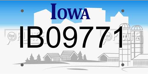 IB09771 Iowa License Plate