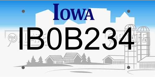 IB0B234 Iowa License Plate