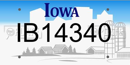 IB14340 Iowa License Plate