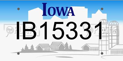 IB15331 Iowa License Plate