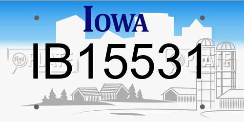 IB15531 Iowa License Plate