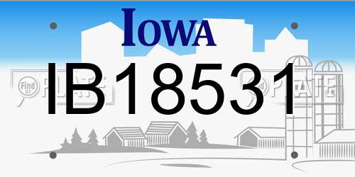 IB18531 Iowa License Plate