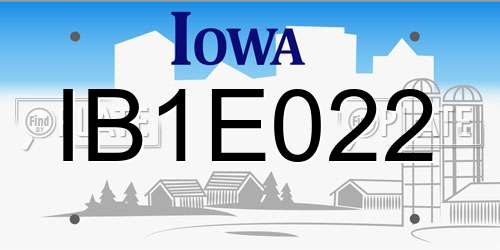 IB1E022 Iowa License Plate