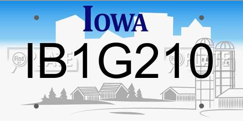 IB1G210 Iowa License Plate