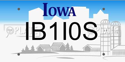 IB1I0S Iowa License Plate