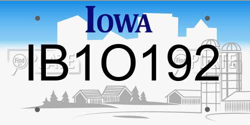 IB1O192 Iowa License Plate