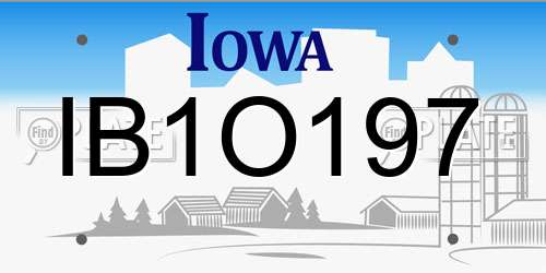 IB1O197 Iowa License Plate