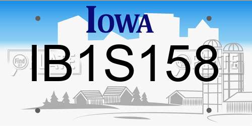 IB1S158 Iowa License Plate