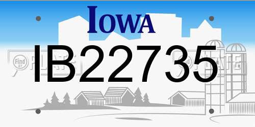 IB22735 Iowa License Plate