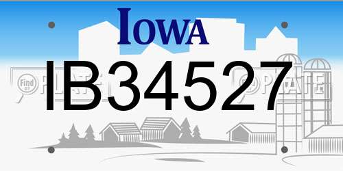 IB34527 Iowa License Plate