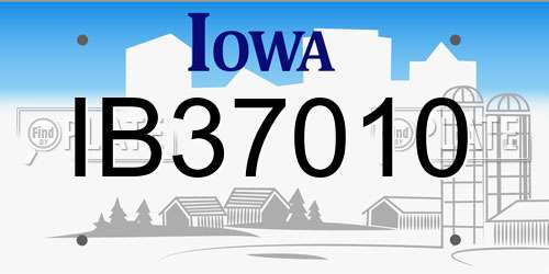 IB37010 Iowa License Plate