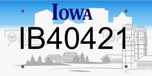 IB40421 Iowa License Plate