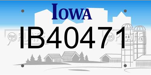 IB40471 Iowa License Plate