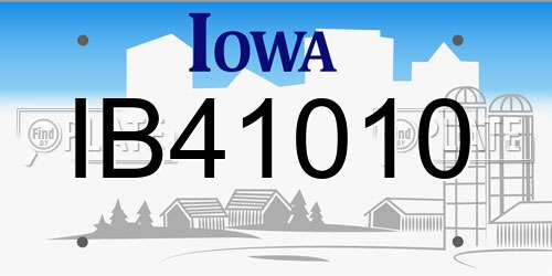 IB41010 Iowa License Plate