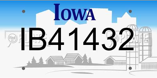 IB41432 Iowa License Plate