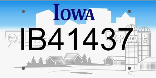IB41437 Iowa License Plate