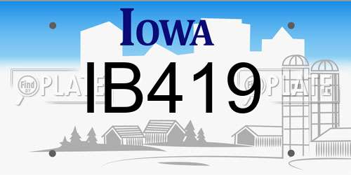 IB419 Iowa License Plate