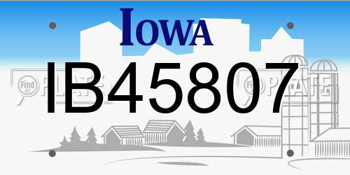 IB45807 Iowa License Plate