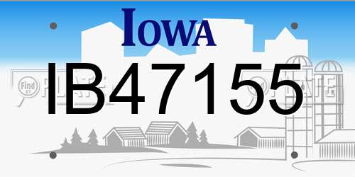 IB47155 Iowa License Plate