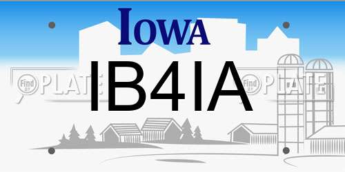 IB4IA Iowa License Plate