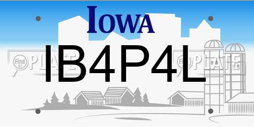 IB4P4L Iowa License Plate