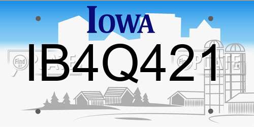 IB4Q421 Iowa License Plate