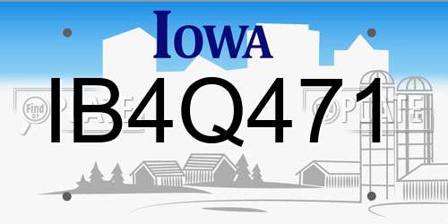 IB4Q471 Iowa License Plate
