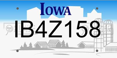IB4Z158 Iowa License Plate
