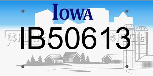 IB50613 Iowa License Plate
