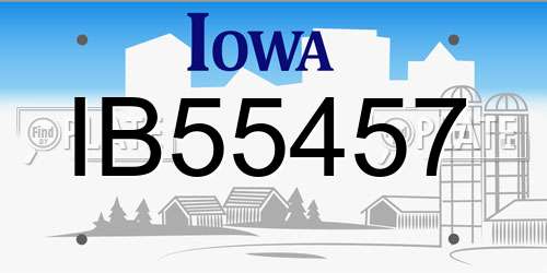 IB55457 Iowa License Plate