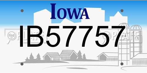 IB57757 Iowa License Plate