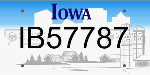 IB57787 Iowa License Plate