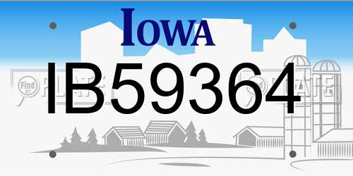 IB59364 Iowa License Plate