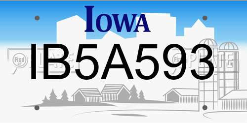 IB5A593 Iowa License Plate