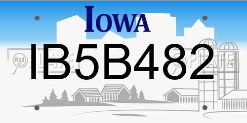 IB5B482 Iowa License Plate