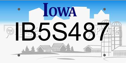 IB5S487 Iowa License Plate