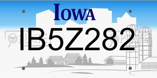 IB5Z282 Iowa License Plate